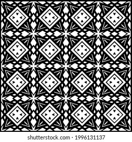 floral seamless pattern background.Geometric ornament for wallpapers and backgrounds. Black and white pattern. 