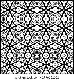 fondo de patrón sin costuras floral.Ornamento geométrico para fondos de paredes y fondos. Patrón blanco y negro. 