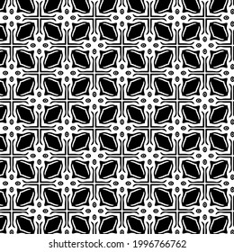 
floral seamless pattern background.Geometric ornament for wallpapers and backgrounds. Black and white  pattern. 
