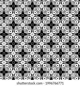 
floral seamless pattern background.Geometric ornament for wallpapers and backgrounds. Black and white  pattern. 
