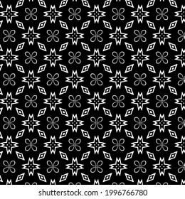 
fondo de patrón sin costuras floral.Ornamento geométrico para fondos de paredes y fondos. Patrón blanco y negro. 
