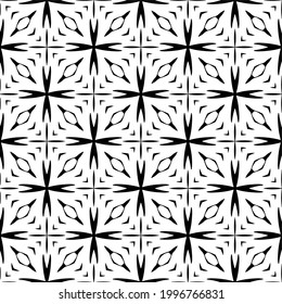 
floral seamless pattern background.Geometric ornament for wallpapers and backgrounds. Black and white  pattern. 
