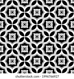 
floral seamless pattern background.Geometric ornament for wallpapers and backgrounds. Black and white  pattern. 
