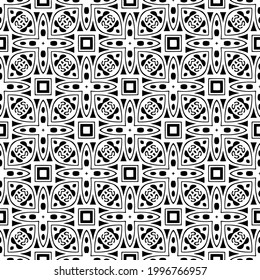 
floral seamless pattern background.Geometric ornament for wallpapers and backgrounds. Black and white  pattern. 

