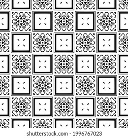 
fondo de patrón sin costuras floral.Ornamento geométrico para fondos de paredes y fondos. Patrón blanco y negro. 
