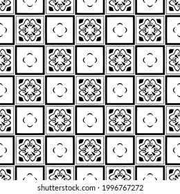 
floral seamless pattern background.Geometric ornament for wallpapers and backgrounds. Black and white  pattern. 

