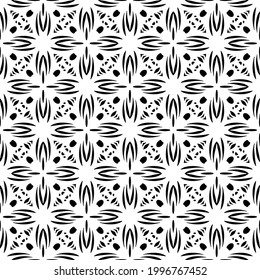 
floral seamless pattern background.Geometric ornament for wallpapers and backgrounds. Black and white  pattern. 
