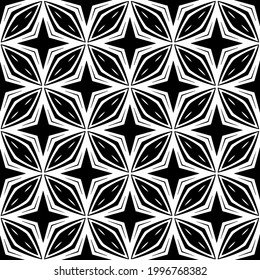 floral seamless pattern background.Geometric ornament for wallpapers and backgrounds. Black and white  pattern. 