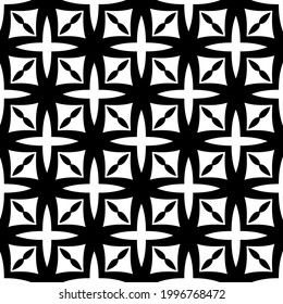 floral seamless pattern background.Geometric ornament for wallpapers and backgrounds. Black and white  pattern. 