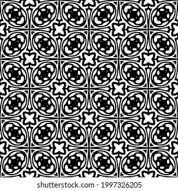 floral seamless pattern background.Geometric ornament for wallpapers and backgrounds. Black and white pattern. 
