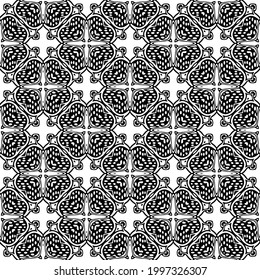 floral seamless pattern background.Geometric ornament for wallpapers and backgrounds. Black and white pattern. 
