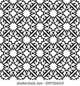 fondo de patrón sin costuras floral.Ornamento geométrico para fondos de paredes y fondos. Patrón blanco y negro. 
