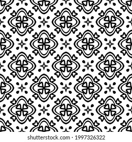 fondo de patrón sin costuras floral.Ornamento geométrico para fondos de paredes y fondos. Patrón blanco y negro. 

