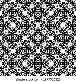 fondo de patrón sin costuras floral.Ornamento geométrico para fondos de paredes y fondos. Patrón blanco y negro. 
