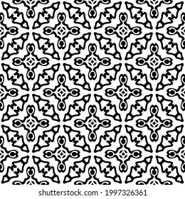 floral seamless pattern background.Geometric ornament for wallpapers and backgrounds. Black and white pattern. 
