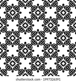 floral seamless pattern background.Geometric ornament for wallpapers and backgrounds. Black and white pattern. 
