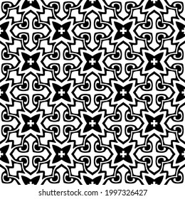 floral seamless pattern background.Geometric ornament for wallpapers and backgrounds. Black and white pattern. 