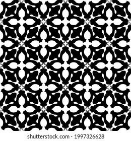 floral seamless pattern background.Geometric ornament for wallpapers and backgrounds. Black and white pattern. 