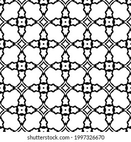 floral seamless pattern background.Geometric ornament for wallpapers and backgrounds. Black and white pattern. 
