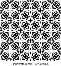 floral seamless pattern background.Geometric ornament for wallpapers and backgrounds. Black and white pattern. 
