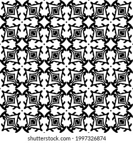 fondo de patrón sin costuras floral.Ornamento geométrico para fondos de paredes y fondos. Patrón blanco y negro. 
