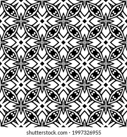 floral seamless pattern background.Geometric ornament for wallpapers and backgrounds. Black and white pattern. 
