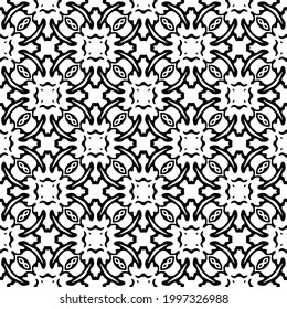 floral seamless pattern background.Geometric ornament for wallpapers and backgrounds. Black and white pattern. 
