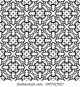 floral seamless pattern background.Geometric ornament for wallpapers and backgrounds. Black and white pattern. 
