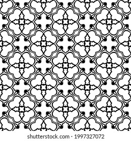 floral seamless pattern background.Geometric ornament for wallpapers and backgrounds. Black and white pattern. 
