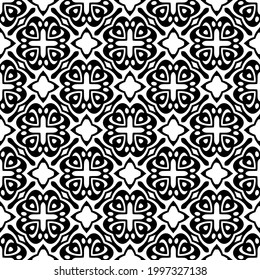 floral seamless pattern background.Geometric ornament for wallpapers and backgrounds. Black and white pattern. 
