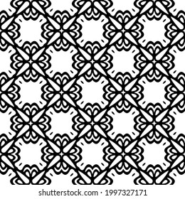 floral seamless pattern background.Geometric ornament for wallpapers and backgrounds. Black and white pattern. 
