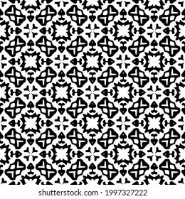 floral seamless pattern background.Geometric ornament for wallpapers and backgrounds. Black and white pattern. 
