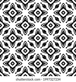 fondo de patrón sin costuras floral.Ornamento geométrico para fondos de paredes y fondos. Patrón blanco y negro. 
