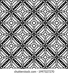floral seamless pattern background.Geometric ornament for wallpapers and backgrounds. Black and white pattern. 
