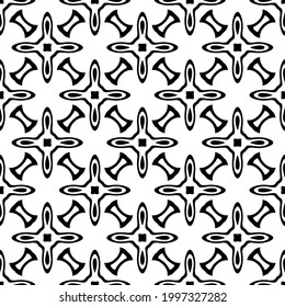 floral seamless pattern background.Geometric ornament for wallpapers and backgrounds. Black and white pattern. 
