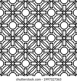 fondo de patrón sin costuras floral.Ornamento geométrico para fondos de paredes y fondos. Patrón blanco y negro. 
