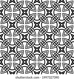 floral seamless pattern background.Geometric ornament for wallpapers and backgrounds. Black and white pattern. 
