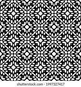 floral seamless pattern background.Geometric ornament for wallpapers and backgrounds. Black and white pattern. 
