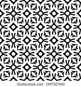 floral seamless pattern background.Geometric ornament for wallpapers and backgrounds. Black and white pattern. 
