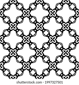 floral seamless pattern background.Geometric ornament for wallpapers and backgrounds. Black and white pattern. 
