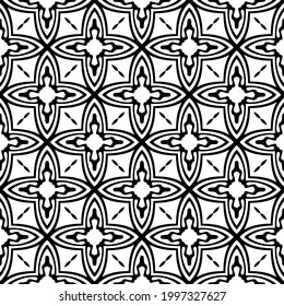 floral seamless pattern background.Geometric ornament for wallpapers and backgrounds. Black and white pattern. 
