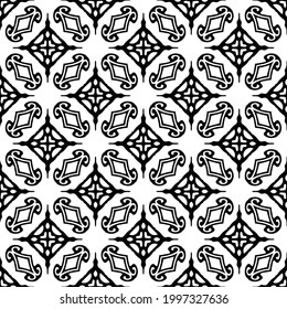 floral seamless pattern background.Geometric ornament for wallpapers and backgrounds. Black and white pattern. 
