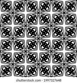 floral seamless pattern background.Geometric ornament for wallpapers and backgrounds. Black and white pattern. 

