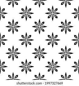 fondo de patrón sin costuras floral.Ornamento geométrico para fondos de paredes y fondos. Patrón blanco y negro. 
