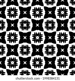 floral seamless pattern background.Geometric ornament for wallpapers and backgrounds. Black and white pattern. 
