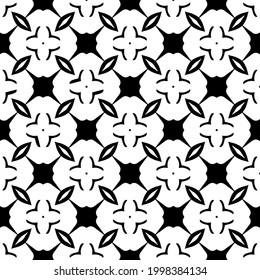 fondo de patrón sin costuras floral.Ornamento geométrico para fondos de paredes y fondos. Patrón blanco y negro. 
