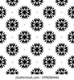 floral seamless pattern background.Geometric ornament for wallpapers and backgrounds. Black and white pattern. 