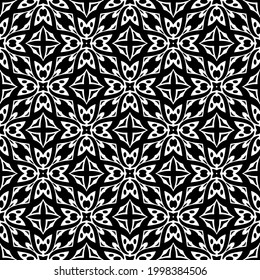 floral seamless pattern background.Geometric ornament for wallpapers and backgrounds. Black and white pattern. 