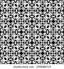 fondo de patrón sin costuras floral.Ornamento geométrico para fondos de paredes y fondos. Patrón blanco y negro. 