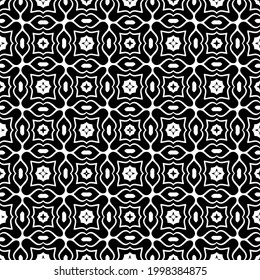 fondo de patrón sin costuras floral.Ornamento geométrico para fondos de paredes y fondos. Patrón blanco y negro. 